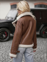 Damen Lederjacke Braun OZONEE JS/11Z8177Z