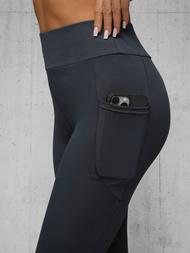 Damen Leggings mit Breiten Beinen Anthrazit JS/35K1603/5