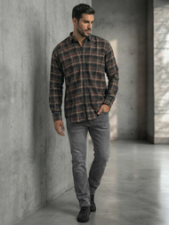 Herren Hemd Dunkelblau OZONEE V/V177Z