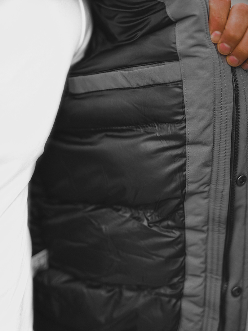 Herren Winterjacke Grau OZONEE JS/M2019/105
