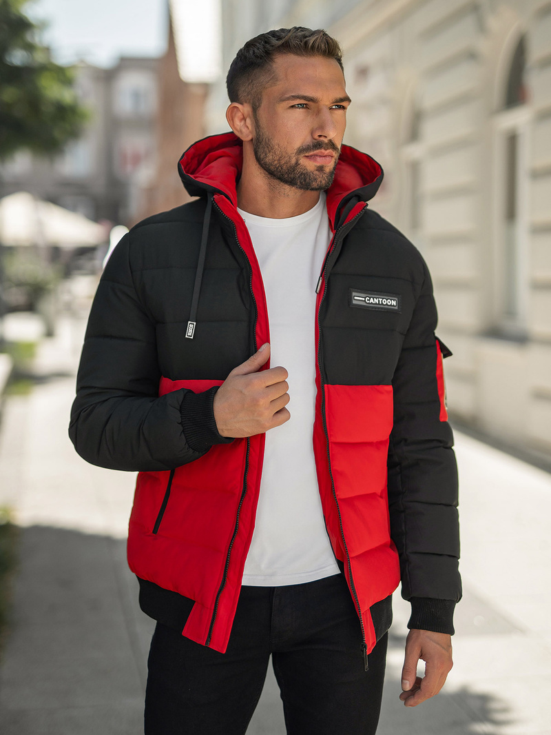 Herren Winterjacke Schwarz-Rot OZONEE JS/31M5083/270