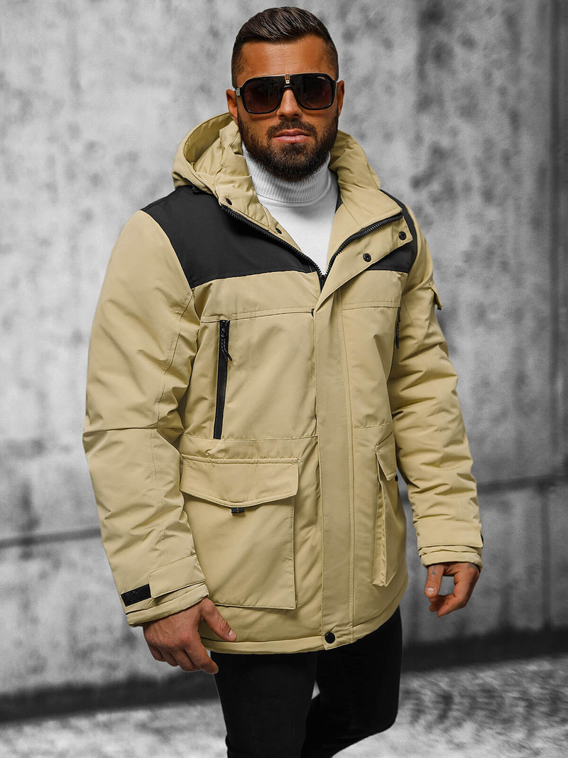 Herren Winterjacke Beige OZONEE JS/22M322/62