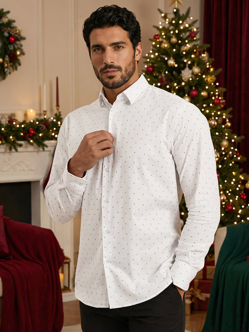 Herren Hemd Weiß OZONEE V/V180Z