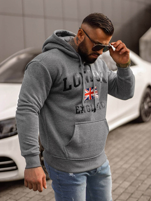 Herren Kapuzenpullover Dunkelgrau OZONEE JS/8B1355/5