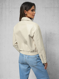 Damen Lederjacke Beige OZONEE O/G116