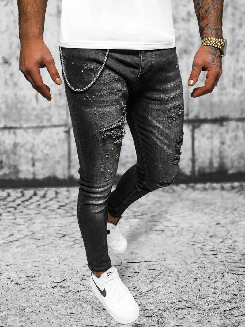 Herren Jeanshose Schwarz OZONEE O/MB465