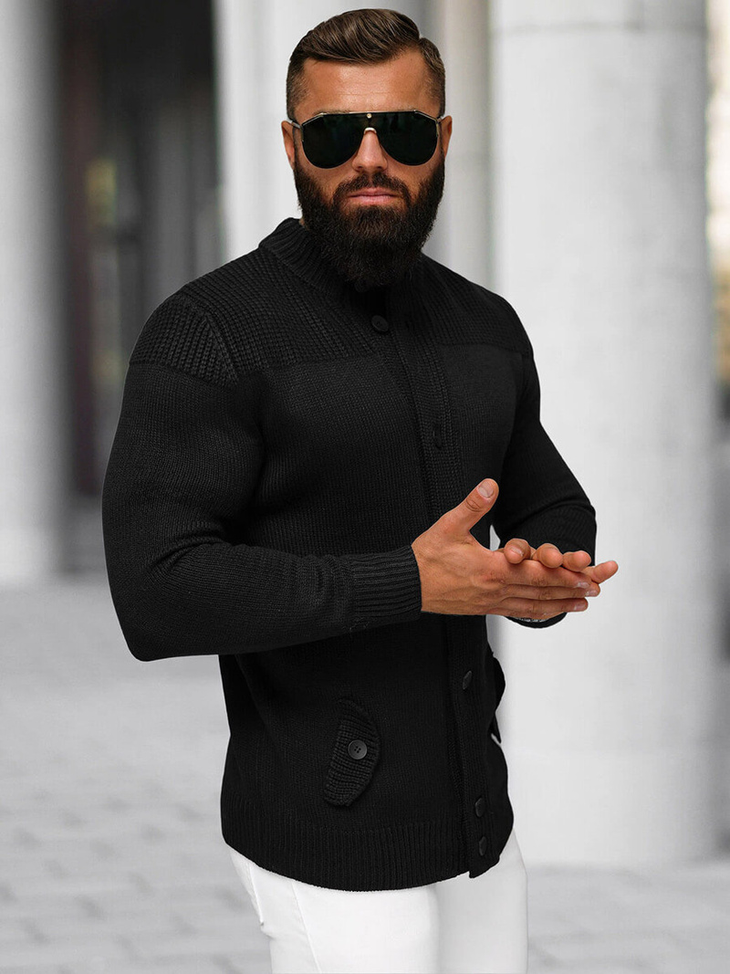 Herren Pullover Schwarz OZONEE NB/MM6011/4Z