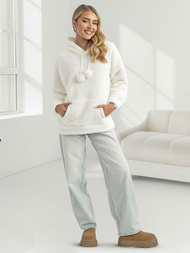 Damen Kapuzenpullover Weiß OZONEE JS/HH192/1