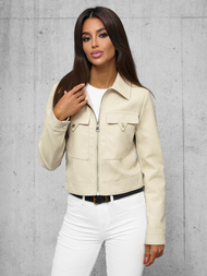 Damen Lederjacke Beige OZONEE O/G117Z