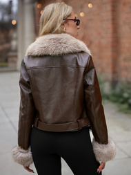 Damen Lederjacke Schokolade OZONEE JS/61M8511/158