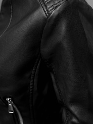 Damen Lederjacke Schwarz OZONEE JS/11Z8038