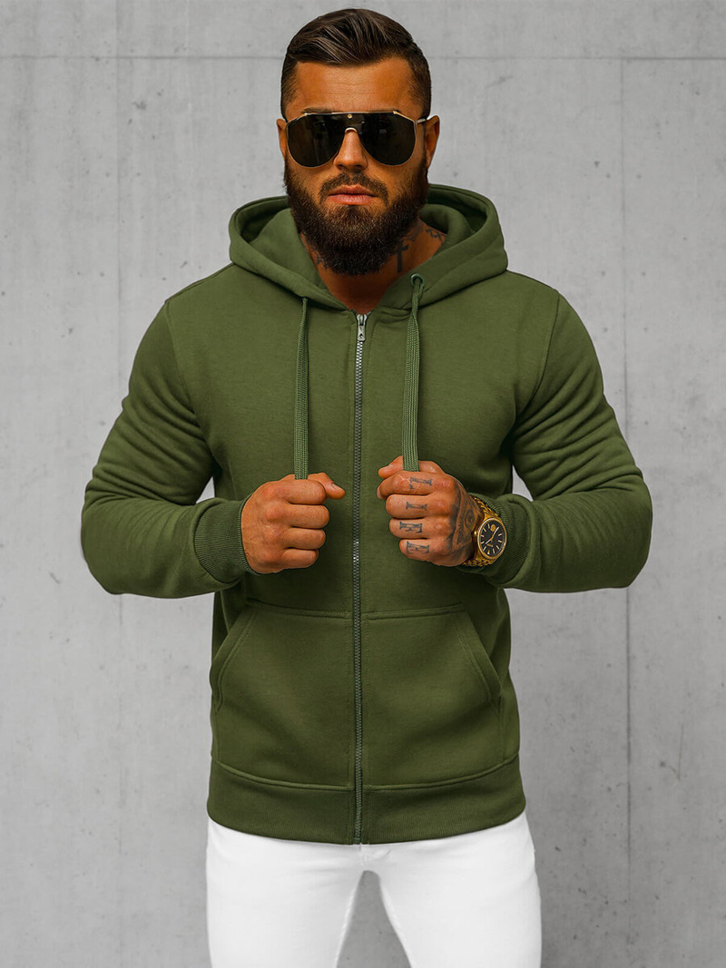 Herren Kapuzenpullover Khaki OZONEE JS/2008Z