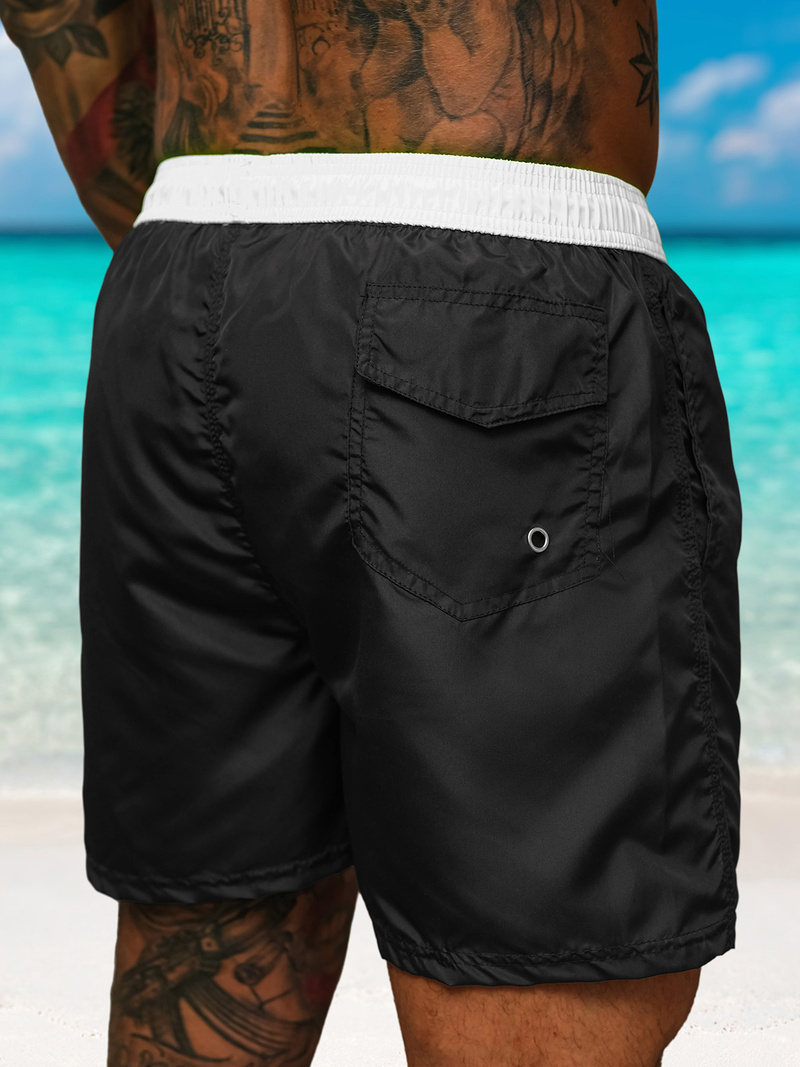 Herren Badeshorts Schwarz/Weiß OZONEE JS/17K561/2