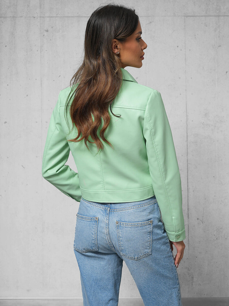 Damen Lederjacke Mintgrün OZONEE O/G117