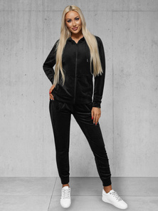 Damen Velours Sportanzug Schwarz OZONEE JS/8C1176/3