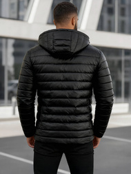 Herren Lederjacke Schwarz OZONEE O/11Z8088Z