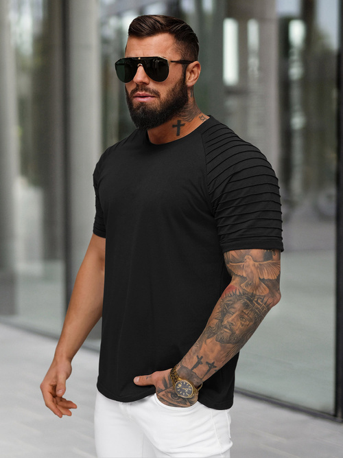 Herren T-shirt Schwarz OZONEE JS/8T88/3Z