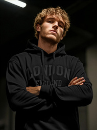 Herren Kapuzenpullover Schwarz OZONEE JS/8B1986/3