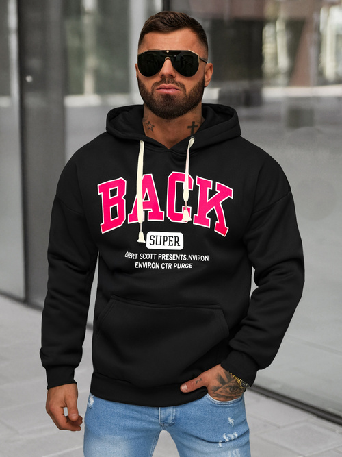 Herren Kapuzenpullover Schwarz OZONEE O/TT30513