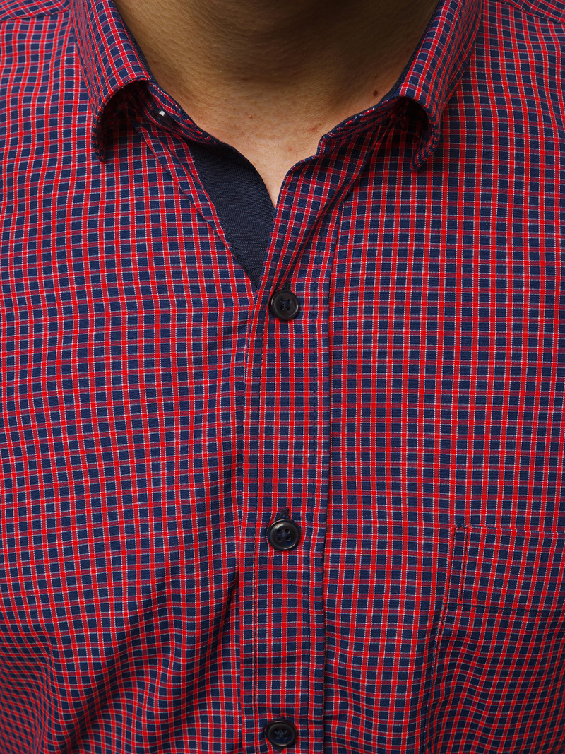 Herren Hemd Rot OZONEE B/K60