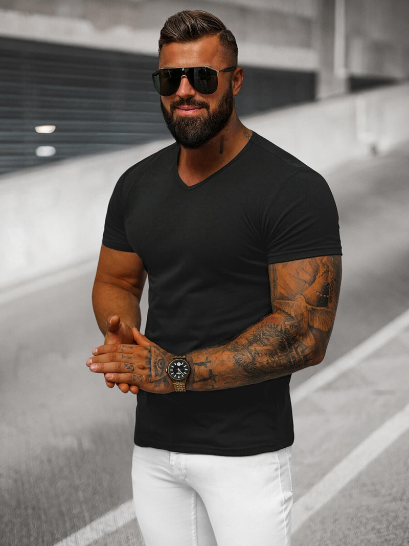 Herren T-shirt Schwarz OZONEE JS/712007Z