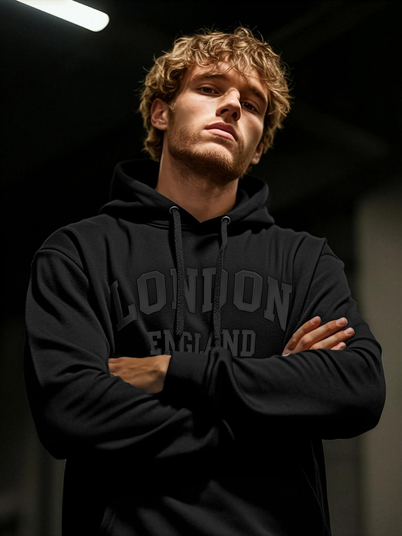 Herren Kapuzenpullover Schwarz OZONEE JS/8B1986/3