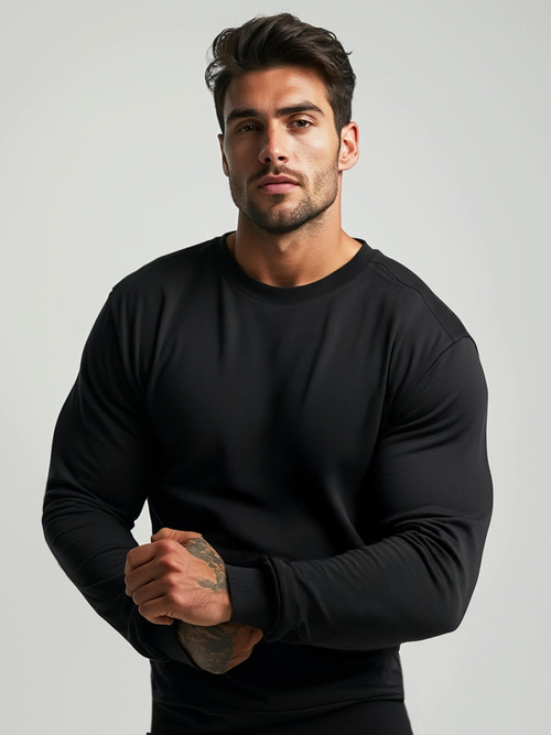 Herren Sweatshirt Schwarz OZONEE JS/2001-10Z
