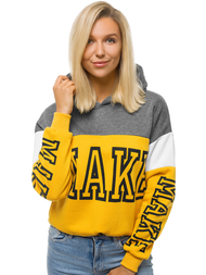 Damen Kapuzenpullover Gelb OZONEE JS/KSW2026