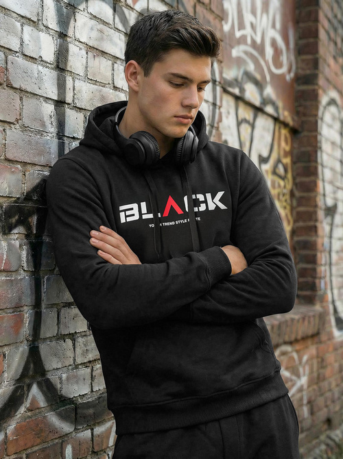 Herren Kapuzenpullover Schwarz OZONEE JS/8B1756/3Z