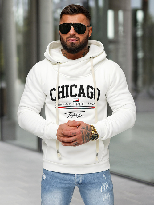 Herren Kapuzenpullover Weiß OZONEE O/TT30508