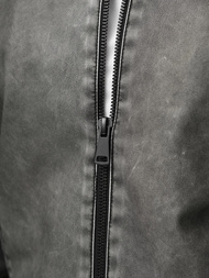 Herren Lederjacke Anthrazit OZONEE JS/11Z8107