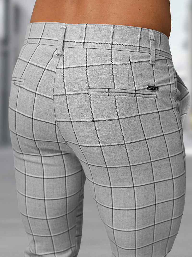 Herren Chino Hose Grau OZONEE DJ/5522Z