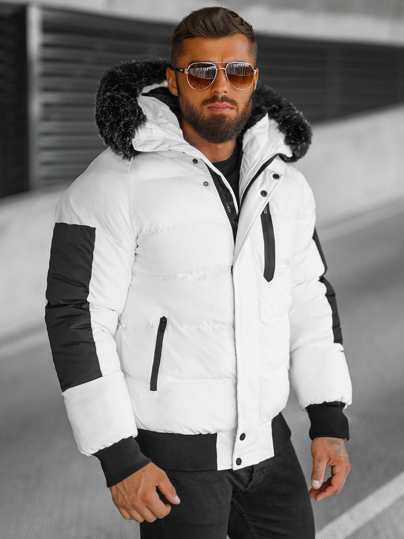 Herren Winterjacke Weiß OZONEE O/M798Z