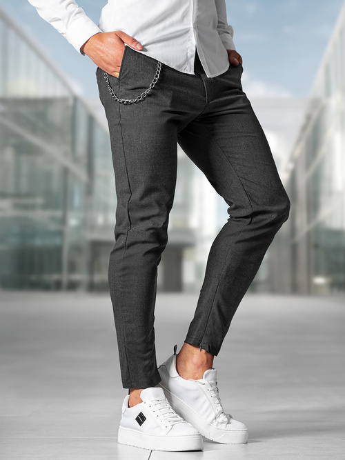 Herren Chino Hose Anthrazit OZONEE DJ/3300Z