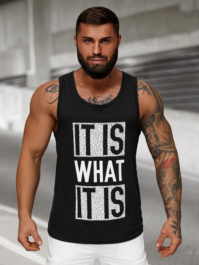 Herren Tank Top Schwarz OZONEE JS/8B1710/3Z