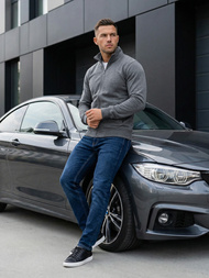 Herren Sweatjacke Dunkelgrau OZONEE JS/2002Z