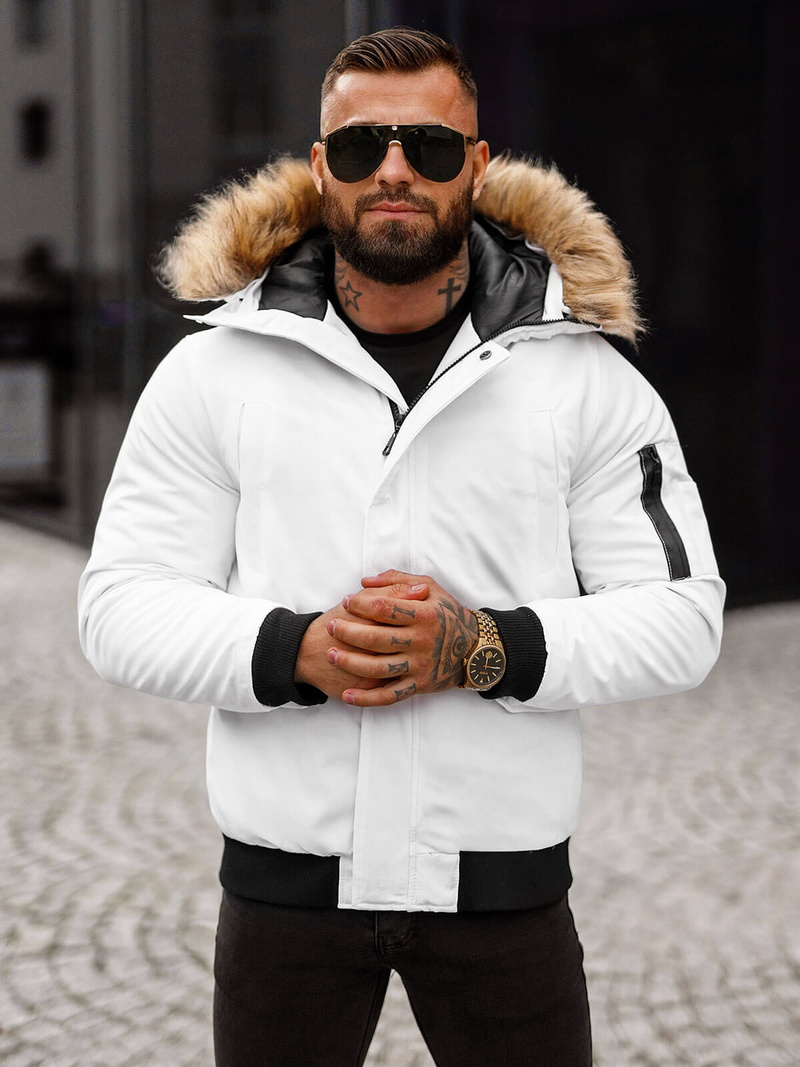 Herren Winterjacke Weiß OZONEE JS/M2019/281Z