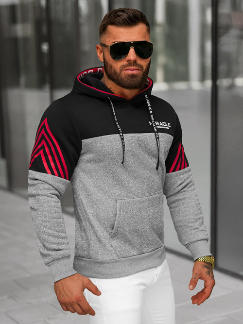 Herren Kapuzenpullover Grau OZONEE O/TT30505