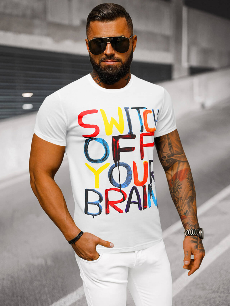 Herren T-shirt Weiß OZONEE O/T125/1Z