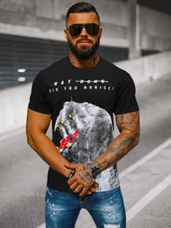 Herren T-shirt Schwarz OZONEE O/T127/3Z