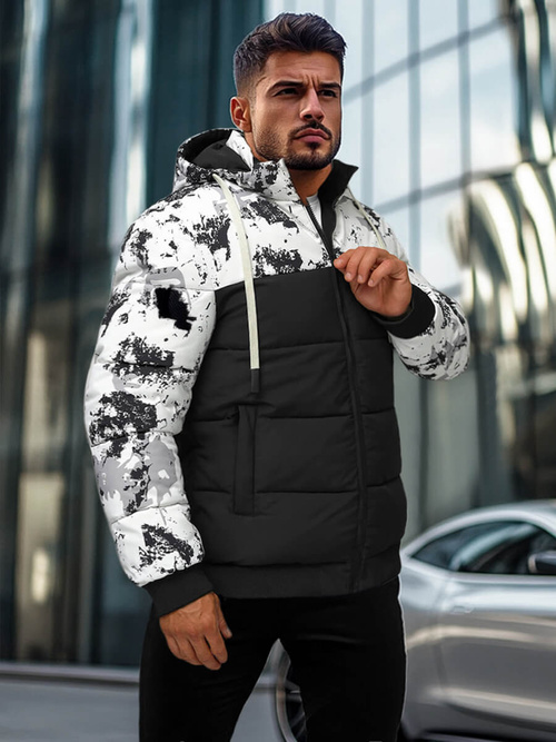 Herren Winterjacke Weiß-Schwarz OZONEE JS/31M5030/392Z