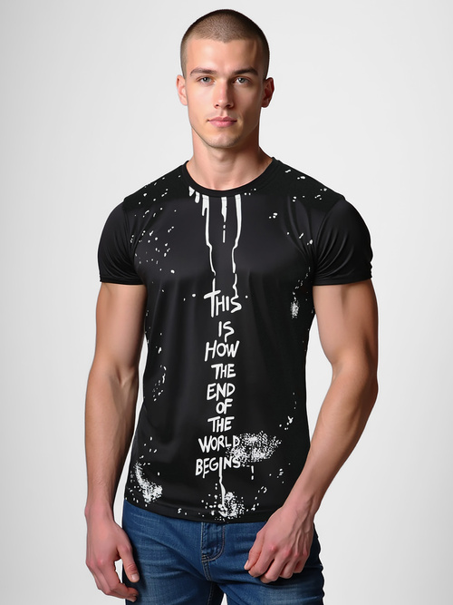 Herren T-shirt Schwarz OZONEE O/8T1259/3Z