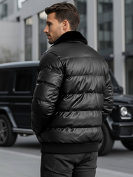 Herren Lederjacke Schwarz OZONEE O/M795Z