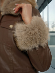 Damen Lederjacke Schokolade OZONEE JS/61M8513/158