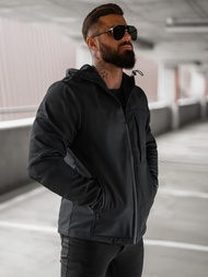 Herren Übergangsjacke Schwarz OZONEE JS/27B6523/3Z