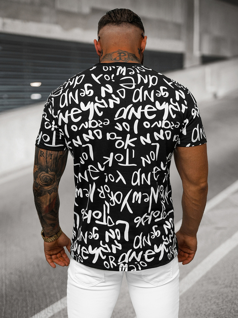 Herren T-shirt Schwarz OZONEE O/T1268/3