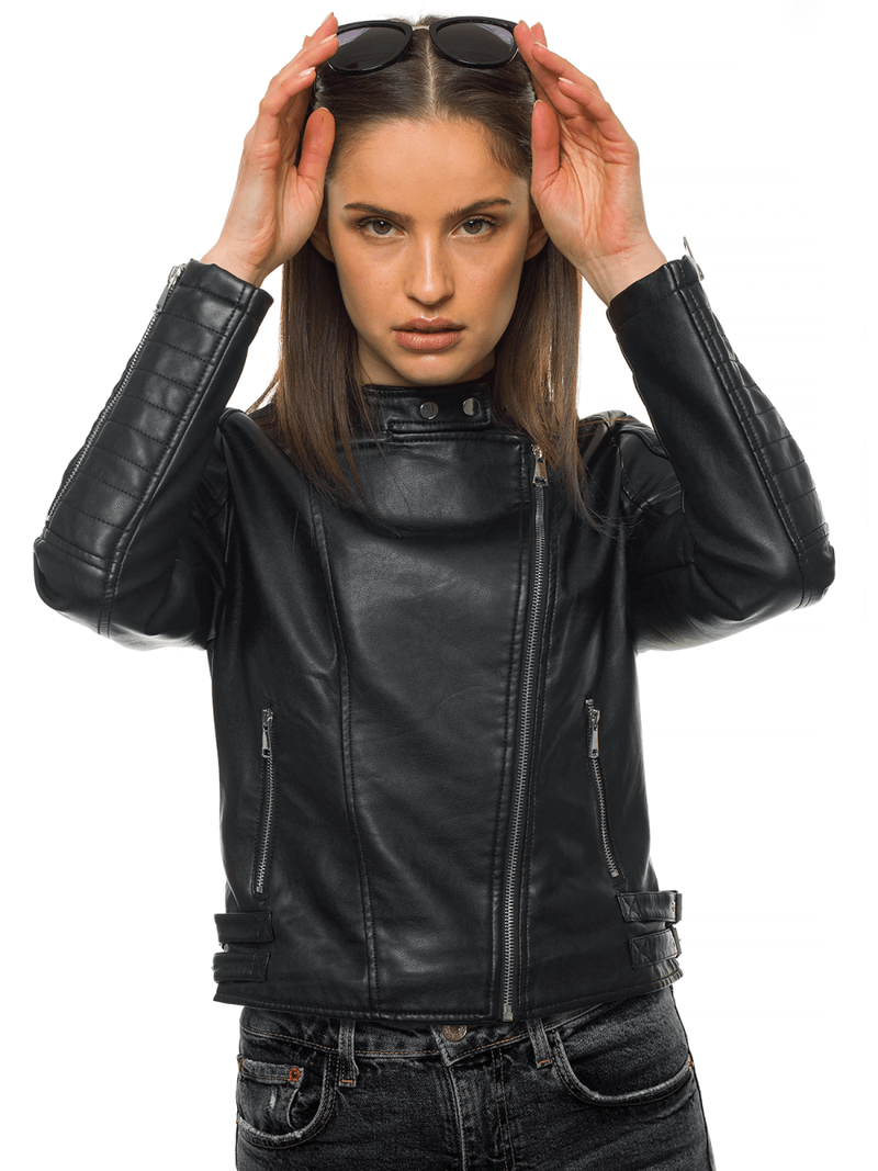 Damen Lederjacke Schwarz OZONEE YD/BF5935502