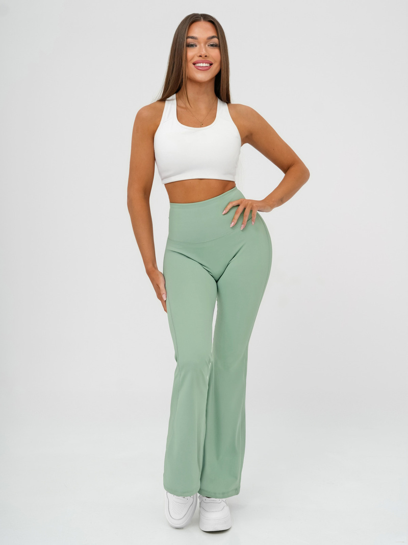 Damen Leggings mit Breiten Beinen Mintgrün JS/17K587/127