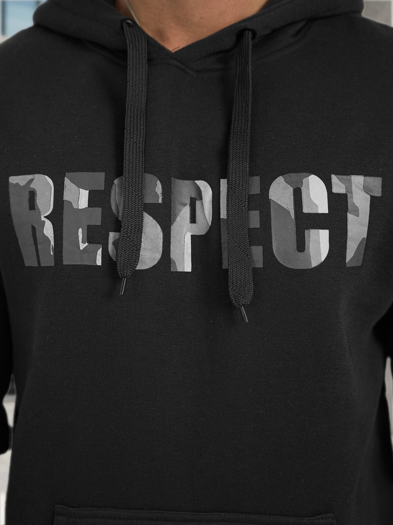 Herren Kapuzenpullover Schwarz OZONEE JS/8B1759/3