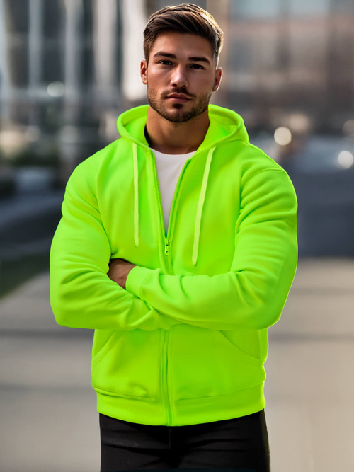 Herren Kapuzenpullover Grün-Neon OZONEE JS/2008Z